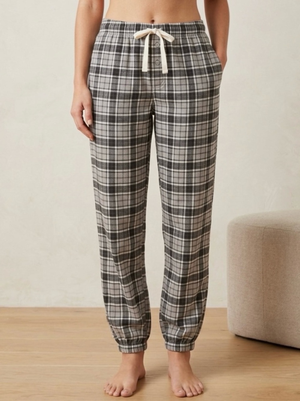 LAST CHANCE Joe Boxer Plaid Flannel Drawstring Joggers Pajama Pants S